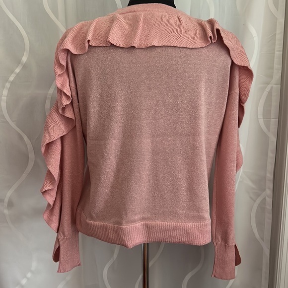 Anthropologie, Project Naadam Pink Impressario Ruffle Crewneck Pullover - Picture 4 of 7